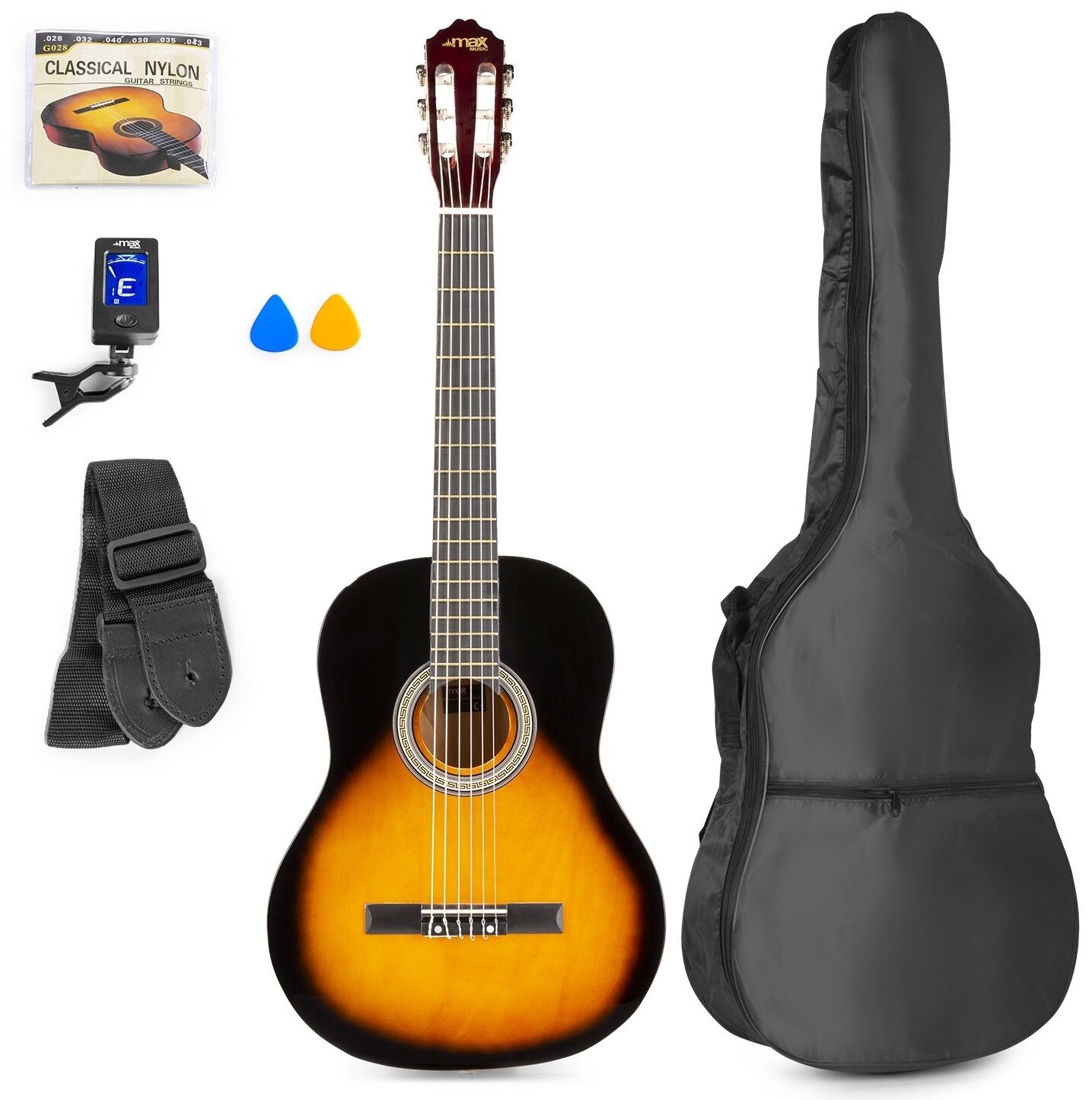 Max Pack Soloart Guitarra Clássica + Acessórios (castanho) - Max