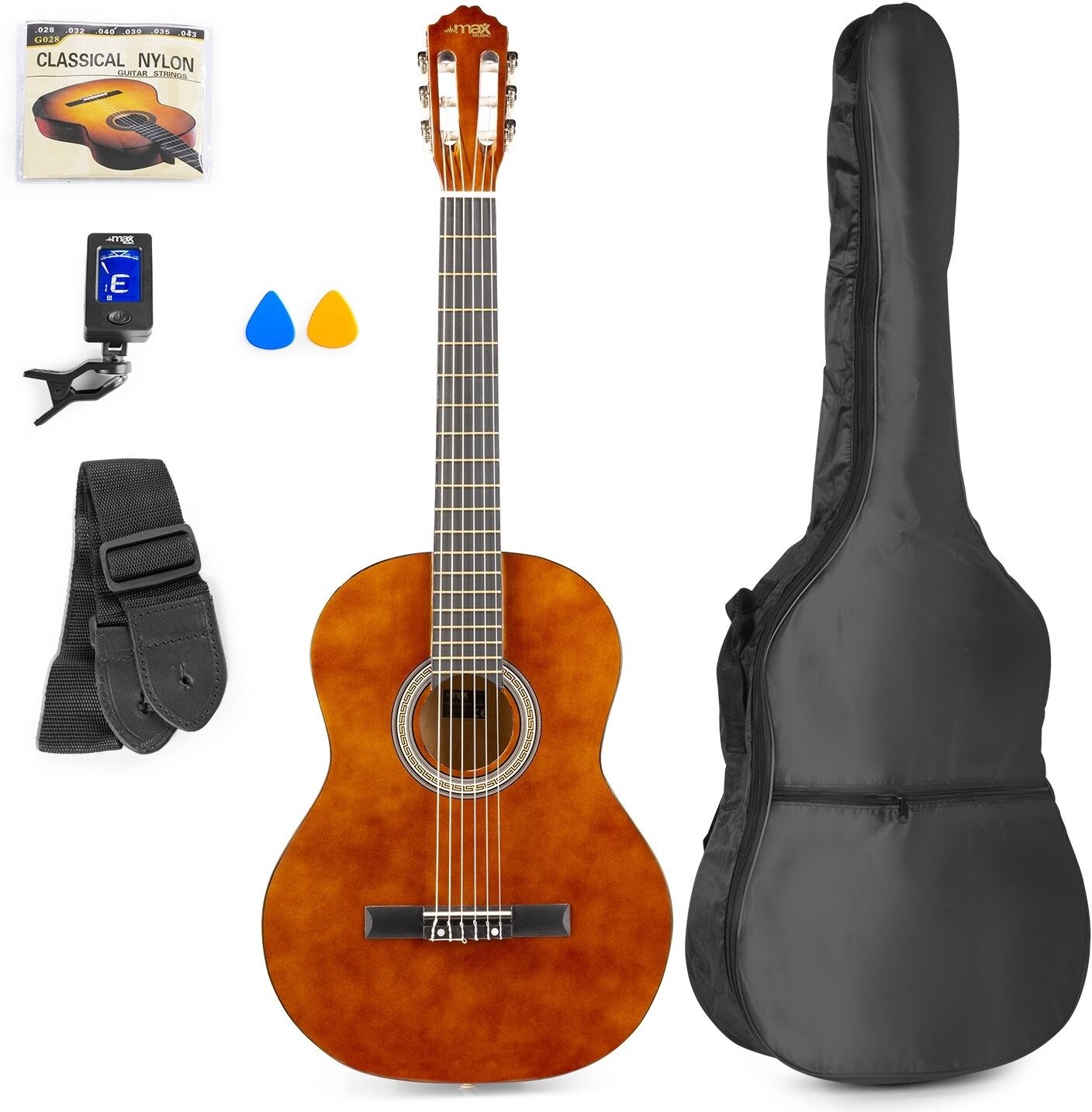 Max Pack Soloart Guitarra Clássica + Acessórios (madeira Escura) - Max