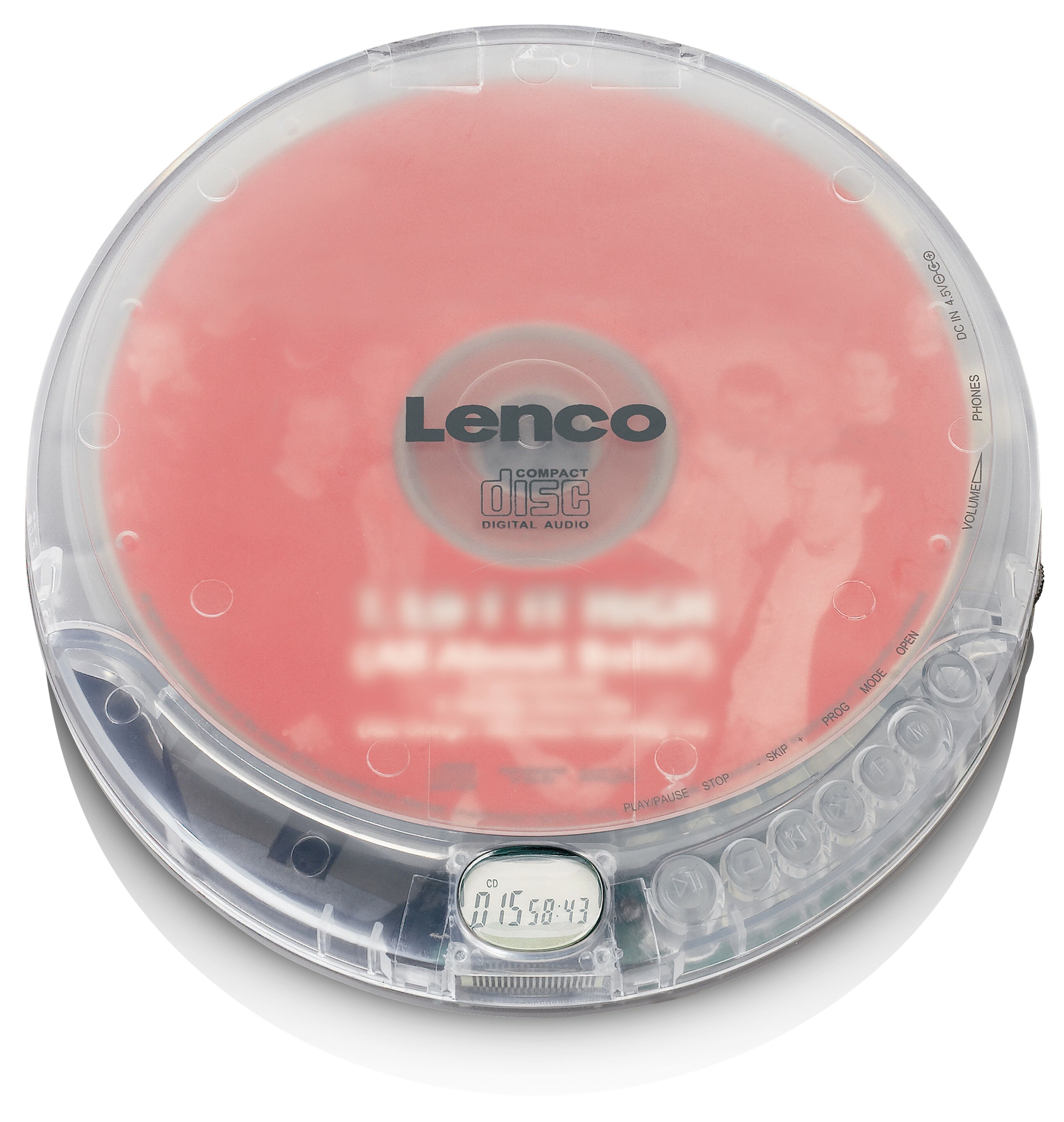 Lenco Leitor De Cd Portátil Cd 12 Tr C/ Auriculares (transparente) - Lenco