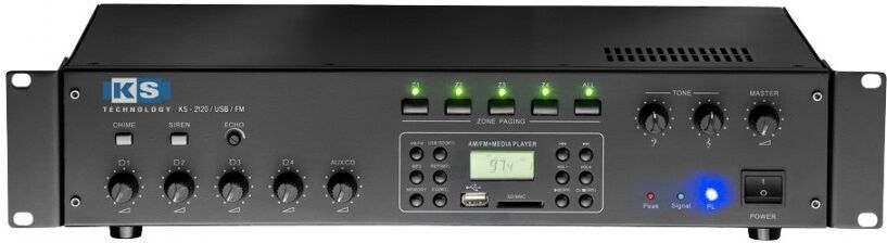 Acoustic Control Amplificador Pa 120w Rms (4 Zonas) Com Mp3 Usb/sd, Am/fm - Acoustic Control