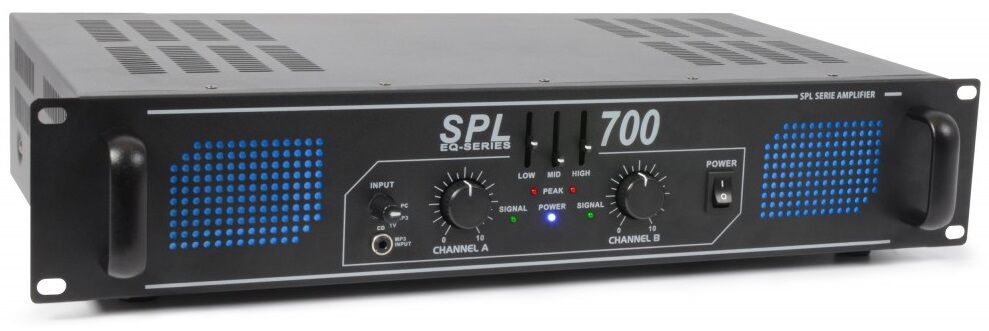 Spl Amplificador Pa 2x 350w 19" C/ Equalizador (spl700eq) Leds Azuis - Spl