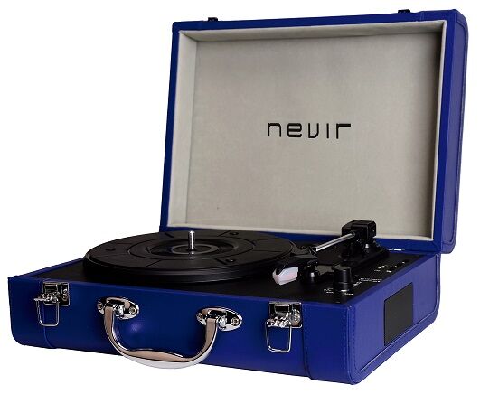 Nevir Gira Discos 33/45/78 Rpm Bluetooth 2x 3w C/ Leitor Usb/mp3 A Bateria (azul) - Nevir