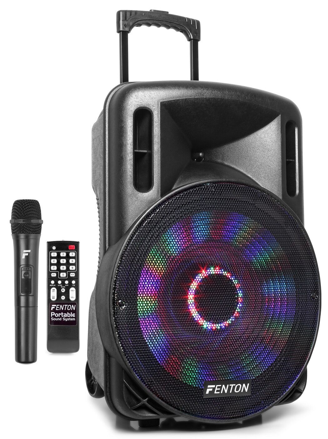 Fenton Coluna Amplificada Portátil Led 15" 800w Bluetooth/usb/sd/mmc/uhf (ft15led) - Fenton