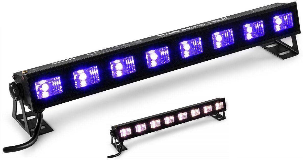 Beamz Barra Profissional "2-em-1" 8 Leds 3w Branco+uv (luz Negra) Buvw83 - Beamz