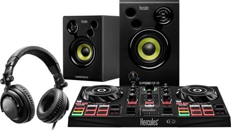 Hercules Kit Controlador DJ + Colunas Monitor + Auscultadores DJLearning Kit