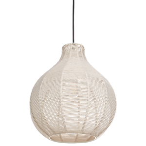 Beliani Hängande lampa Beige Bomull Rep Bur Skärm Japandi Naturlig Stil