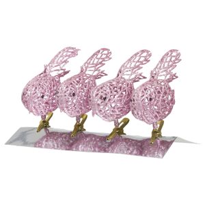 HEDLUND Dekorationsfåglar med Klämmor Rosa