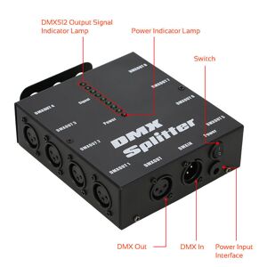 TOMTOP JMS DMX512 Optical Splitter 8 Channels Distribution Amplifier for Party DJ Show Club Disco KTV Stage
