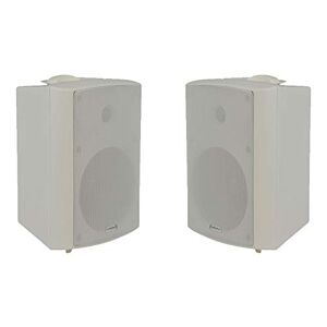 2x Adastra BPC6V-W 100V 6" Outdoor Weatherproof Background Speaker White