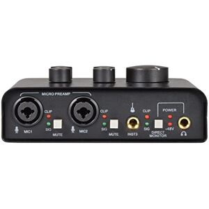 Citronic USB Audio Interface - 2 x Microphone Inputs & 1 x Instrument Input