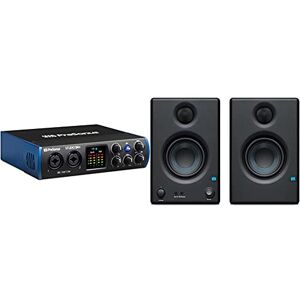 PreSonus Studio 24c 2x2, 192 kHz, USB-C Audio Interface & Eris E3.5 Multimedia Speakers Studio Monitors (Pair) with software bundle for recording and podcasting