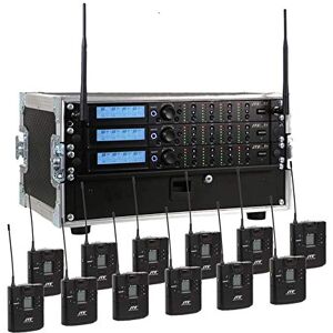 JTS 12 Way R-4 'All Racked Up' System inc 12x JSS-4B Handheld Mics & Flightcase