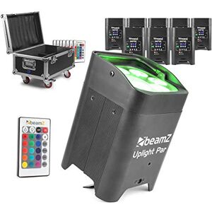 BeamZ BBP96 Battery Powered Par Uplighters with Wireless DMX and Charging Case - 6X 12W RGBAW-UV Wall Wash Effect Light (x8)