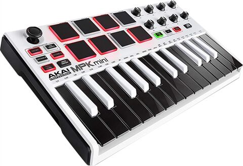 Refurbished: Akai Professional MPK Mini MKII 25-Key Ultra-Portable USB MIDI White