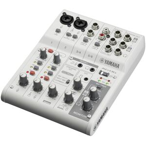 Yamaha AG06MK2 6-Channel Live Streaming Mixer with USB Interface, White