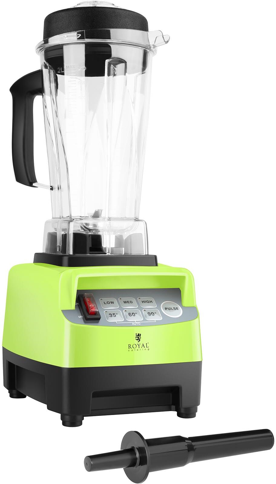 Royal Catering Frullatore da tavolo Katana - 1.500 W - 32.000 giri/min - 2 l - verde - timer RCMB-G2LA