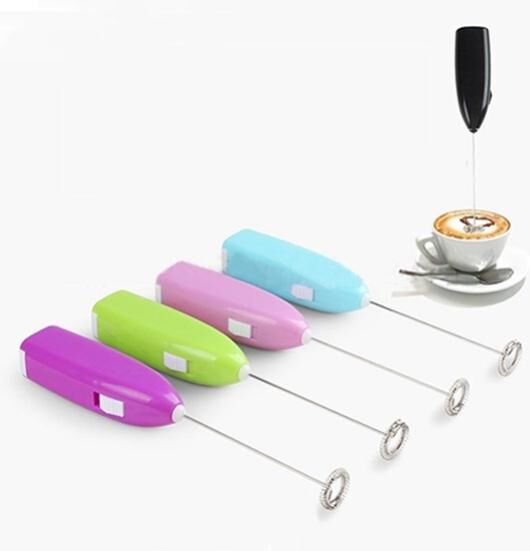 Deyishenghuo Mini Hand-Held Milk Frother Electric Stainless Steel Egg Mixer Whisk Beater Tool