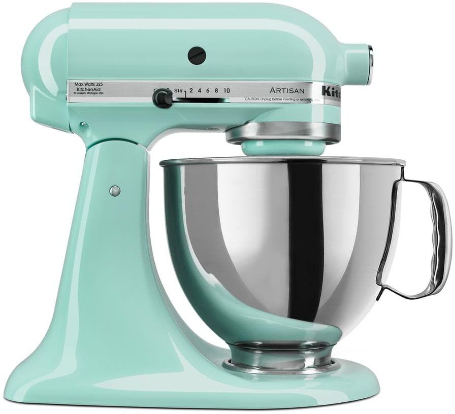 KitchenAid Artisan 5 qt. 10-Speed Ice Blue Stand Mixer With Flat Beater, 6-Wire Whip and Dough Hook Attachments