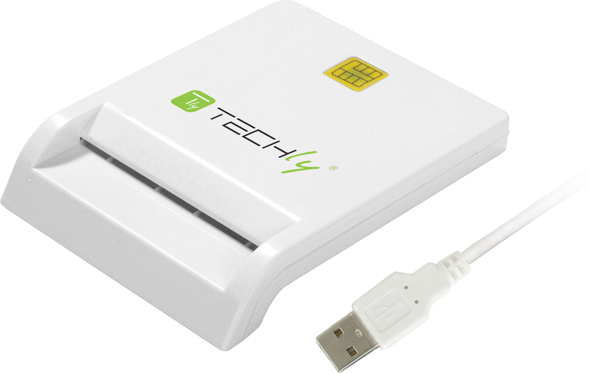 Techly Lettore/Scrittore di Smart Card Usb 2.0 Compatto Bianco