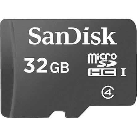 Sandisk Micro SD  Class 4 MicroSDHC (120), 32GB MicroSD + Adaptor