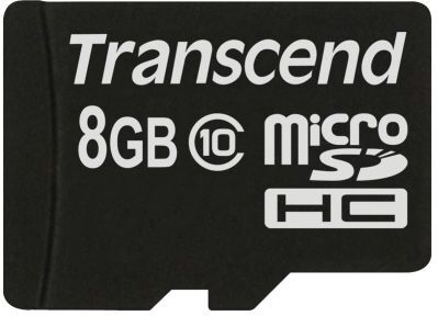 Transcend Micro SD  Class 10 MicroSDHC, MicroSDXC, TS8GUSDC10