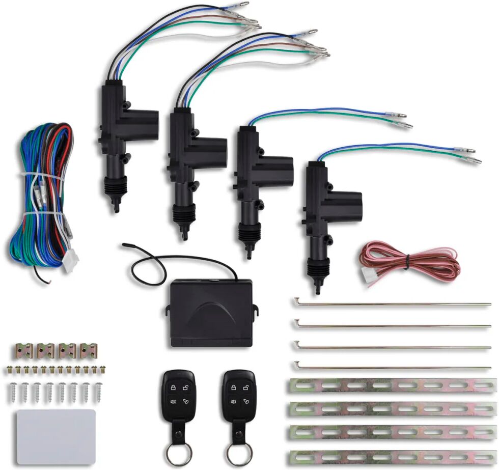 vidaXL Alarme verrouillage centralisé pour voiture+2 télécommandes+4 motreurs