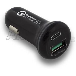 Ewent - 2-PORT-USB-C- UND -USB-A-KFZ-LADEGERÄT, 36 W, MIT POWER DELIVERY UND QUICK CHARGE