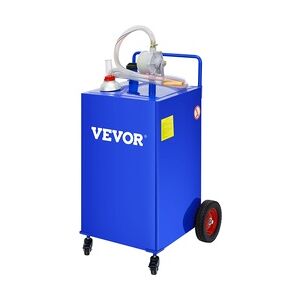 VEVOR Fuel Caddy Kraftstoffspeichertank 30 Gallonen 4 Räder mit manueller Pumpe, Blau