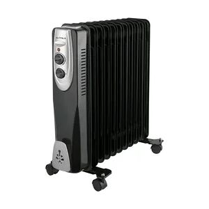 GUTFELS HR 32009 sw Oelradiator mit 11 Rippen und max. 2.500 Watt