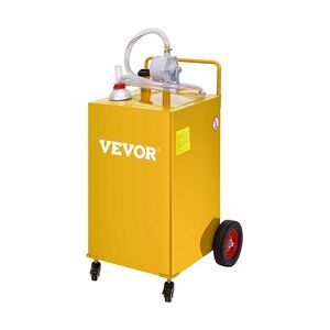 VEVOR Fuel Caddy Kraftstoffspeichertank 30 Gallonen 4 Räder mit manueller Pumpe, Gelb