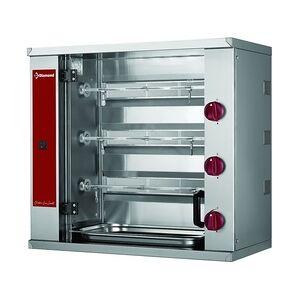 Gas-Hähnchengrill 3-reihig für 9 Hähnchen - 12,0 kW