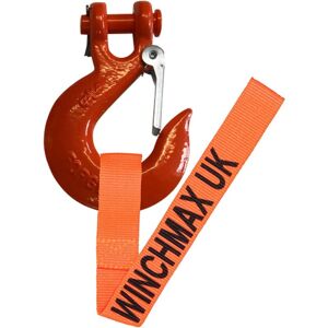 WINCHMAX Windenhaken 3/8 Zoll Gabelkopf geschmiedet G70, Orange. Für Winden bis 14.000 Pfund