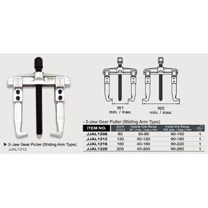 Zweiarm-Abzieher TOPTUL 80 mm (innen 30-80mm, äußen 90-150mm)