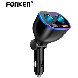 Fonken Auto Ladegerät Dual Usb Qc3 Schnell Ladung Rotation Adapter Qc 3,0 2 Weg Steckdose Splitter Led-Anzeige Lade Für Iphone Xr Xs