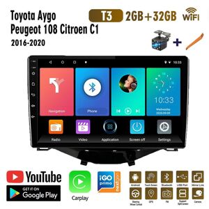 Baodandp Auto Radio Für Toyota Aygo Peugeot 108 Citroen C1 2016-2020 2 Din Auto Multimedia Player Android Auto Auto Stereo 2 + 32gb