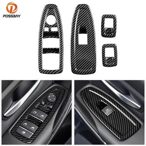 Auto Accessories World 4 Teile/satz Auto Innen Fensterheber Schalter Abdeckung Trim Aufkleber Für Bmw 3 Serie F30 Gran Turismo F34 Carbon Look Dekoration