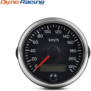 Dynoracing Universal 85mm Tachometer 220km/h Speed ​​gauge Meter Mit Weiß/bernstein Hintergrundbeleuchtung 12v 24v Mit Lcd Für Auto Lkw Boot Motor