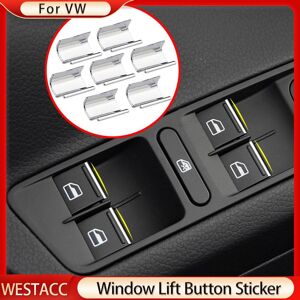 91460000mac2d5d160 7 Teile/satz Auto Fenster Lift-Taste Aufkleber Pailletten Trim Für Volkswagen Vw Tiguan 2018- Golf 7 Mk7 7,5 2013 -