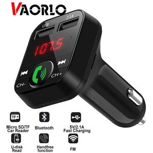 Vaorlo Auto Bluetooth 5.0 Fm-Transmitter, Kabelloser Adapter, Mikrofon-Audioempfänger, Auto-Mp3-Player, 2,1 A, Dual-Usb-Schnellladegerät, Autozubehör