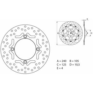 Brembo S.p.A. Serie Oro Runde feste Bremsscheibe -  -  - unisex