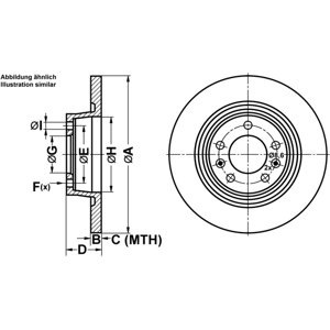 Ate Bremsscheibe 24.0114-0116.1 Vollhinten Rechts Links Für Fiat Scudo 2.0 D Multijet Peugeot Expert Tepee Hdi 120 4x4 100 130 Citroen Jumpy 95 125