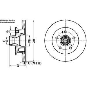 Ate Bremsscheibe 24.0116-0104.1 Vollvorne Rechts Links Für Vw Transporter T3 1.6 D Td 1.9 2.1 1.7 I Cat 2.0