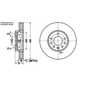 Ate Bremsscheibe 24.0125-0141.1 Belüftetvorne Rechts Links Für Saab 9-3 2.0 T Bio Power Xwd Biopower 1.9 Ttid 9-3x Fiat Croma D Multijet Opel Vectra