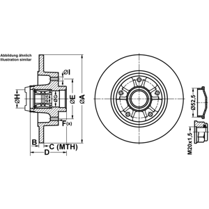 Ate Bremsscheibe 24.0108-0116.2 Vollhinten Rechts Links Für Renault Megane Iii 1.5 Dci Fluence 1.6 16v 2.0 1.2 Tce Cvt 1.4 1.9 Bifuel Hi-Flex 220