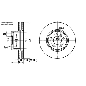 Ate Bremsscheibe Powerdisc 24.0328-0254.1 Belüftetvorne Rechts Links Für Bmw X3 Xdrive 28 I 30 D 35 20 Sdrive 18 X4