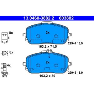 Ate Bremsbelagsatz, Scheibenbremse Mit Zubehörvorne Rechts Links Für Mercedes-Benz G-Klasse G 500 A-Klasse A 180 D 200 250 160 220 4-Matic Amg 35