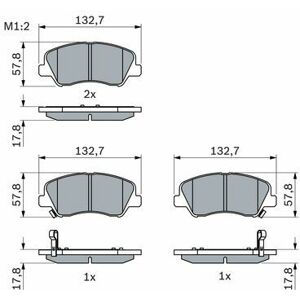 Bosch Bremsbelagsatz, Scheibenbremse Vorne Rechts Links  Für Hyundai Kia 58101h9a60 58101c8a50 0 986 494 563