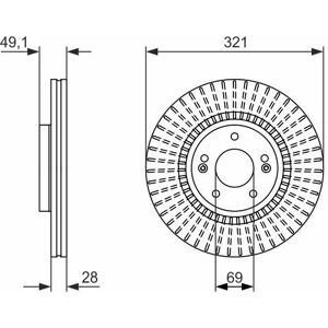 Bosch Bremsscheibe 0 986 479 786 Belüftetvorne Rechts Links Für Kia Sorento Ii 2.0 Crdi 4wd Hyundai Santa Fé 3.5 4x4 2.4 Grand 2.2 Allrad Cvvt Iii