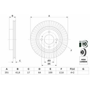 Bosch Bremsscheibe 0 986 479 F14 Belüftetvorne Rechts Links Für Mitsubishi Space Star 1.0 1.2 Attrage