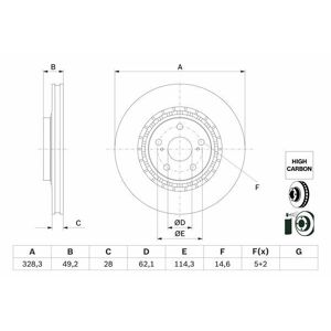 Bosch Bremsscheibe 0 986 479 G63 Belüftetvorne Rechts Links Für Lexus Rx 350 Awdhighlander / Kluger 3.5 Toyota Rav 4 Iv 2.0 D 4wd 2.2 (Ala49) Nx